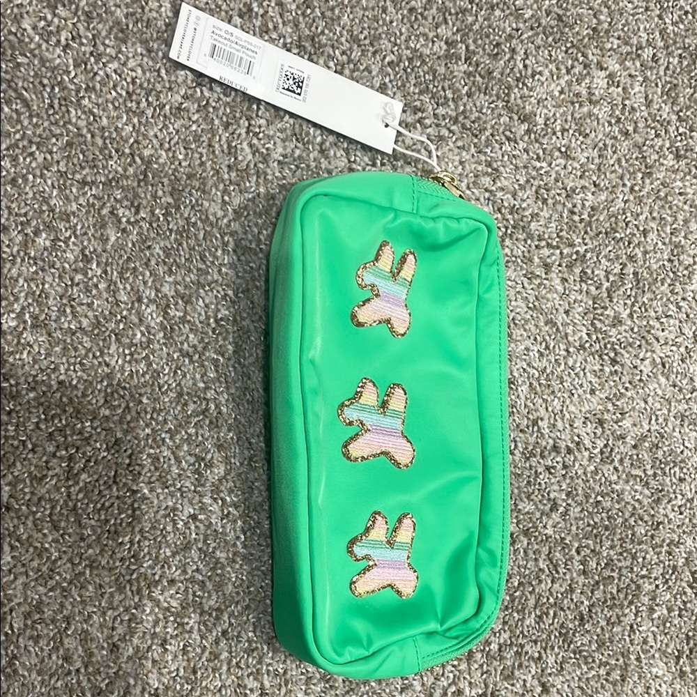 Green Pencil Case with Bear Accents